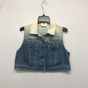 Chico's Women Sleeveless Jean Vest Jacket Size 1 Blue Denim B210 -15